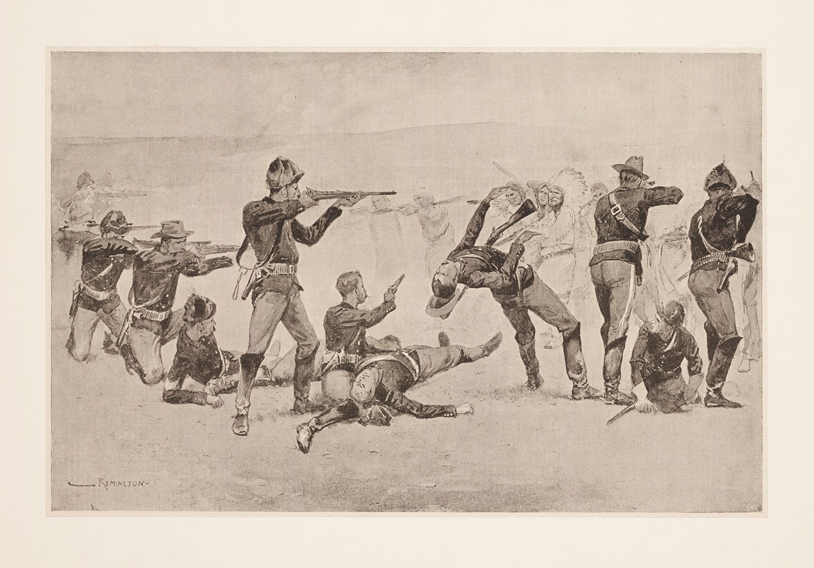 Frederic Remington - The opening of the fight at Wounded Knee