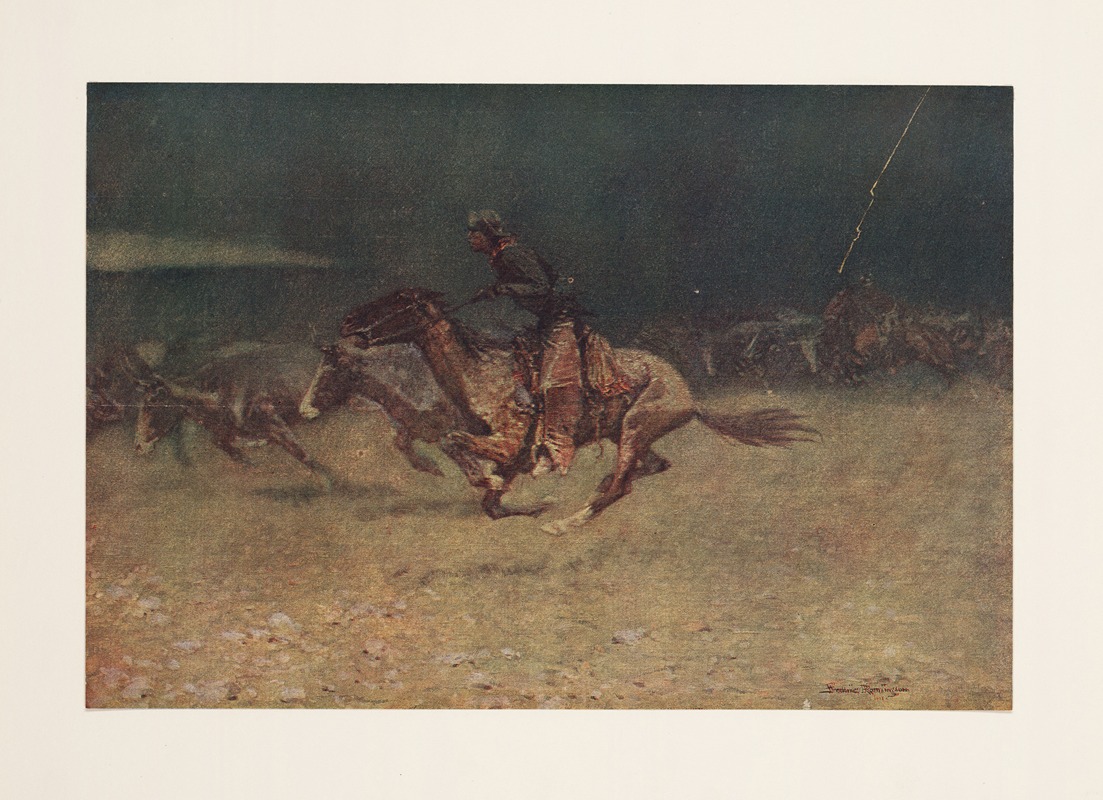 Frederic Remington - The stampede by lightning