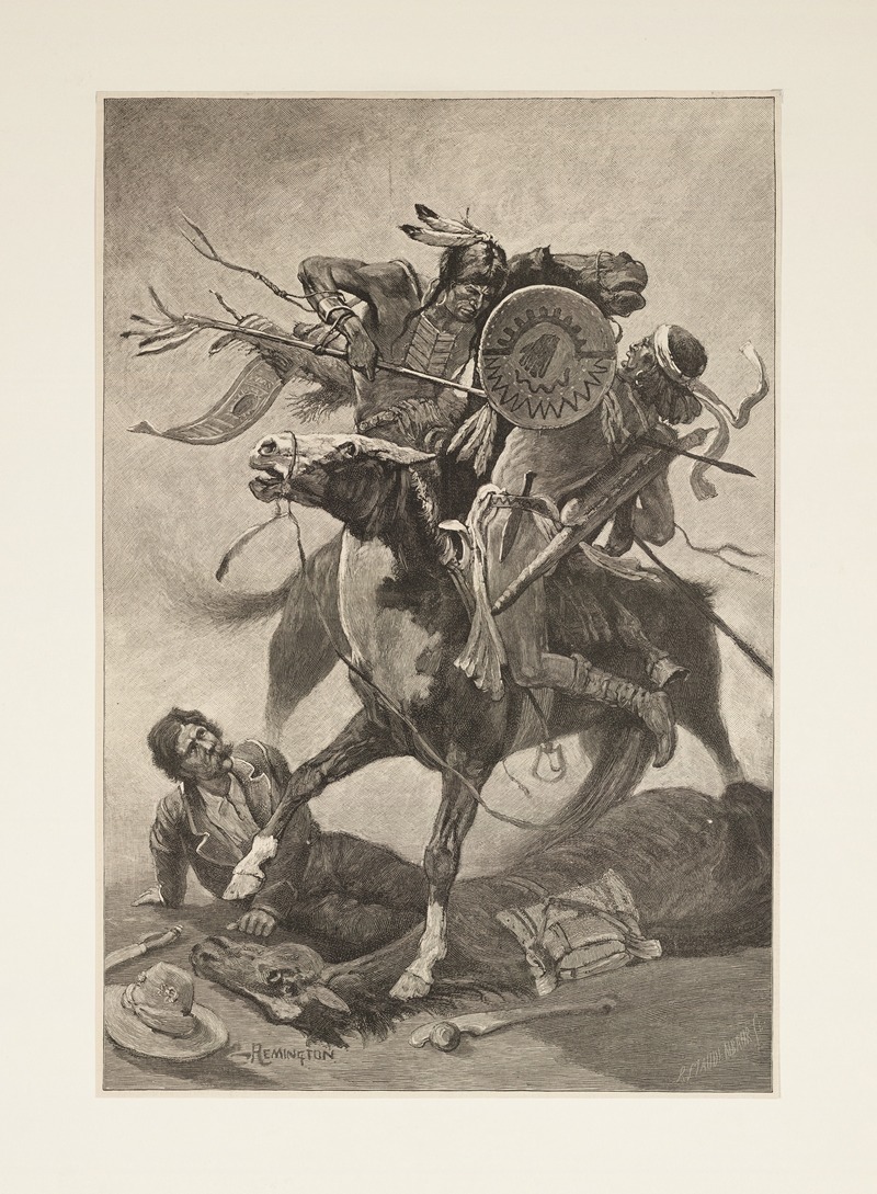 Frederic Remington - Thrust his lance through his body and rode him down