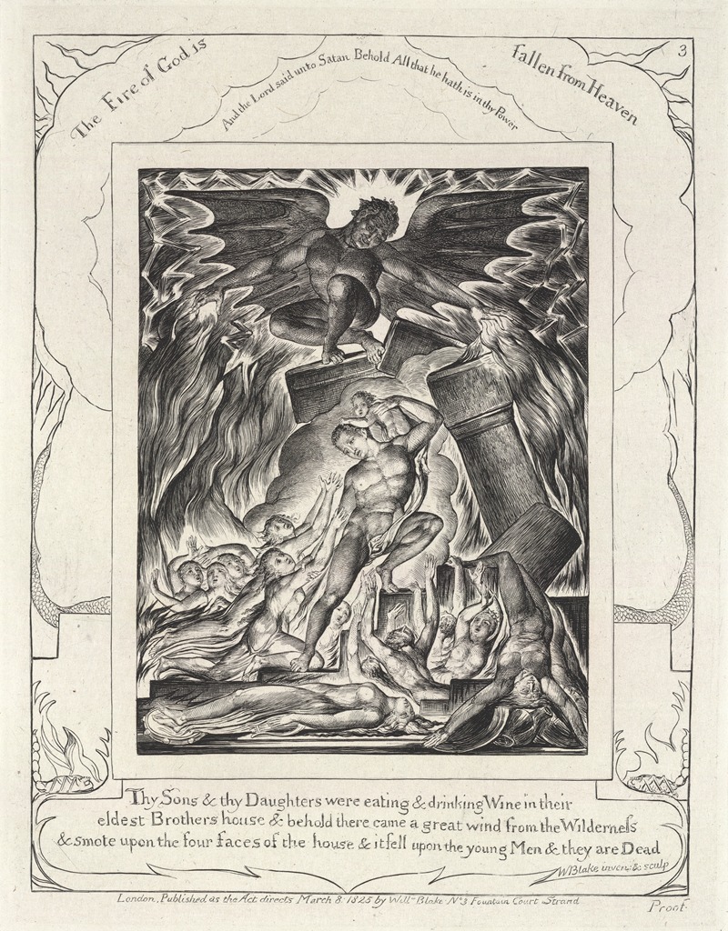 William Blake - Illustrations of the book of Job Pl.04