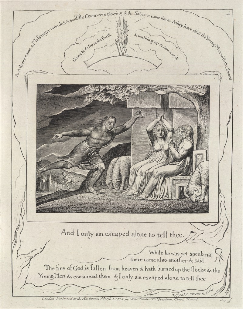 William Blake - Illustrations of the book of Job Pl.05