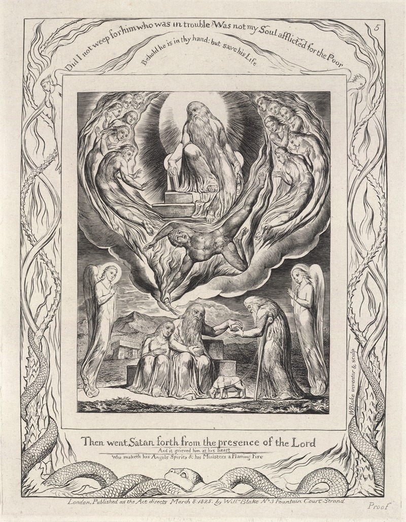 William Blake - Illustrations of the book of Job Pl.06