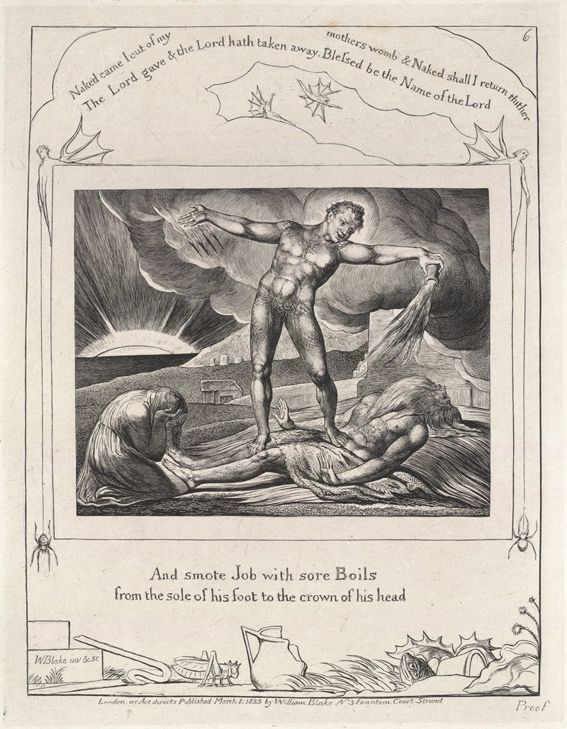 William Blake - Illustrations of the book of Job Pl.07