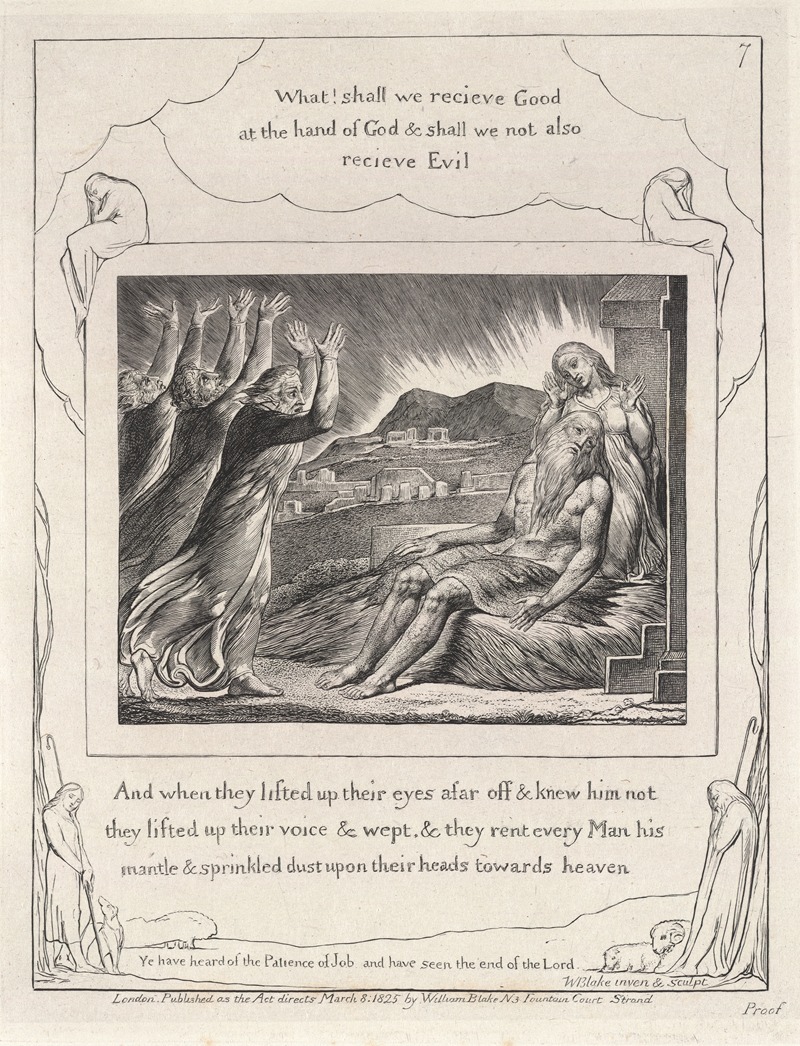 William Blake - Illustrations of the book of Job Pl.08