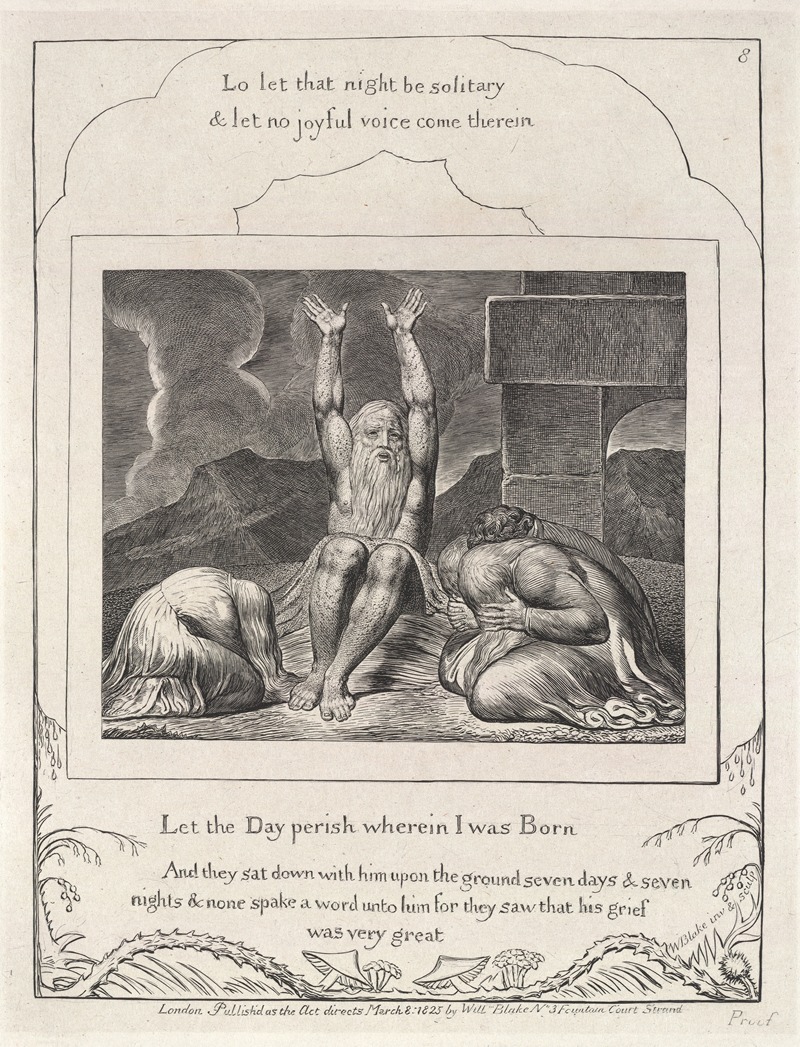 William Blake - Illustrations of the book of Job Pl.09