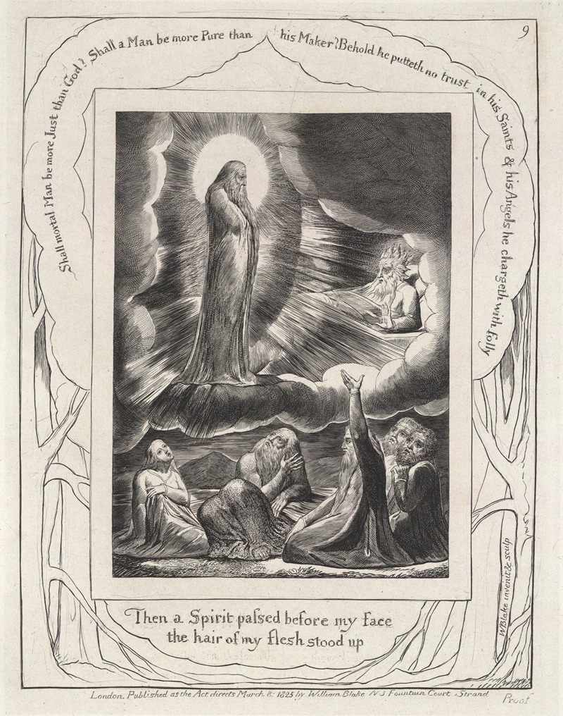 William Blake - Illustrations of the book of Job Pl.10