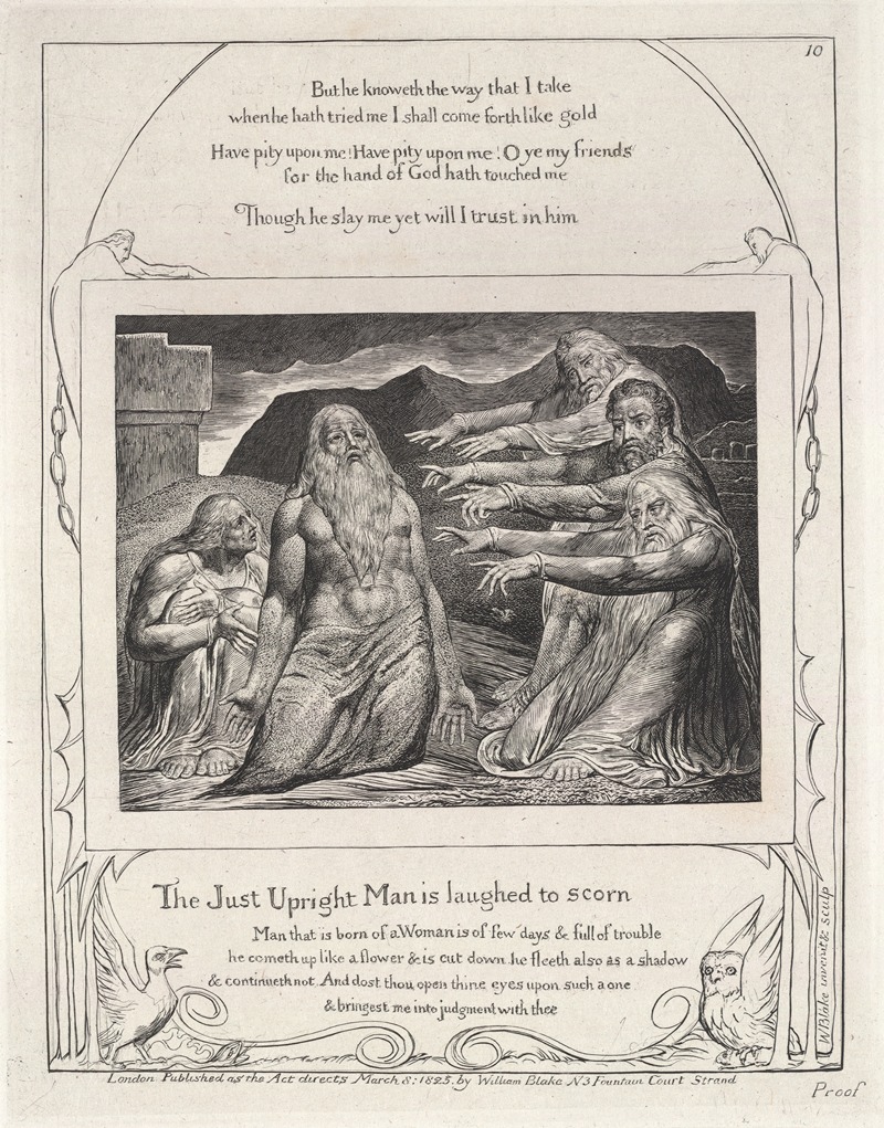 William Blake - Illustrations of the book of Job Pl.11