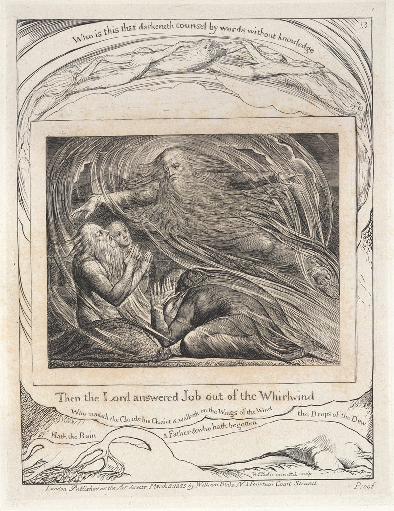 William Blake - Illustrations of the book of Job Pl.14