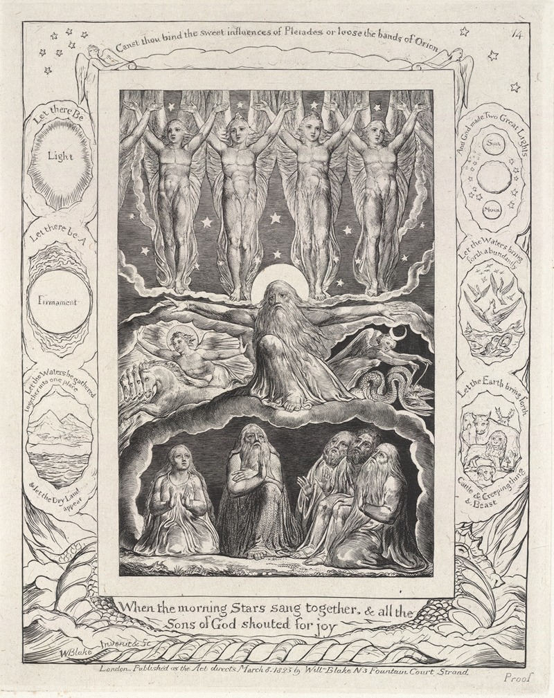 William Blake - Illustrations of the book of Job Pl.15