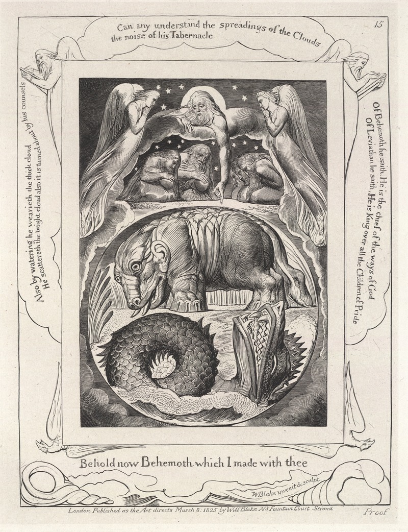 William Blake - Illustrations of the book of Job Pl.16