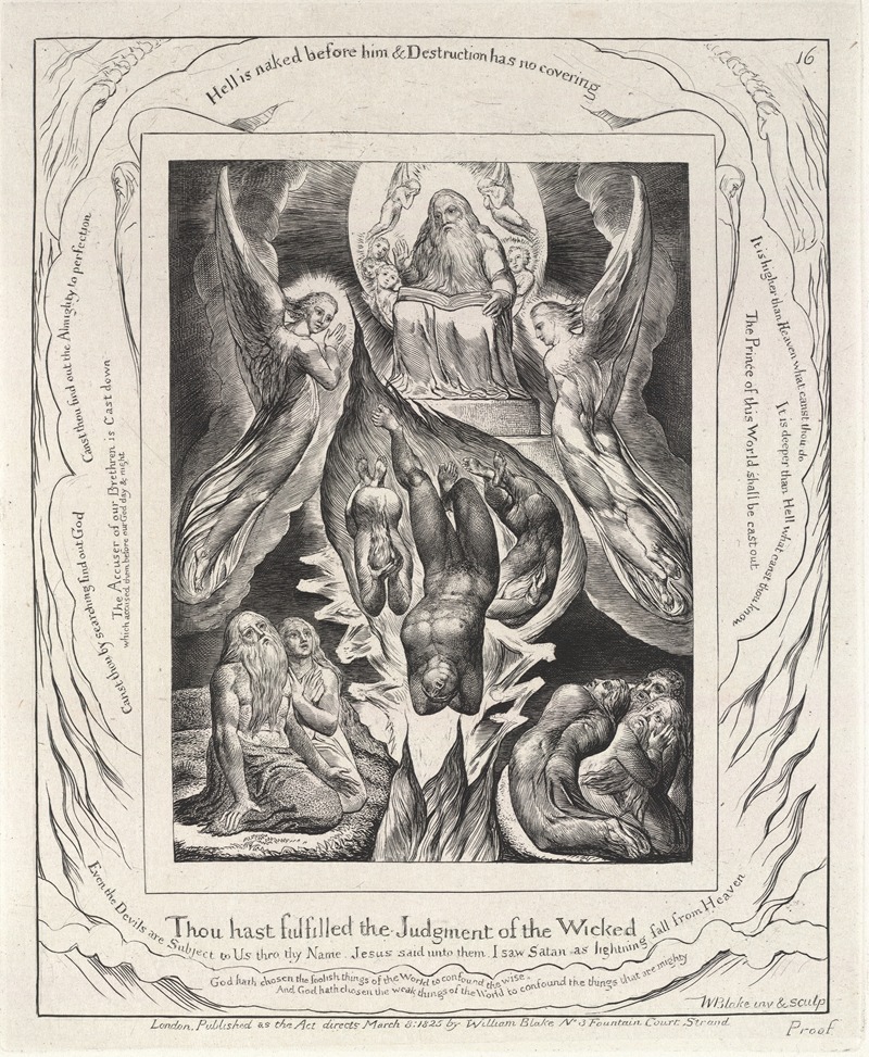 William Blake - Illustrations of the book of Job Pl.17