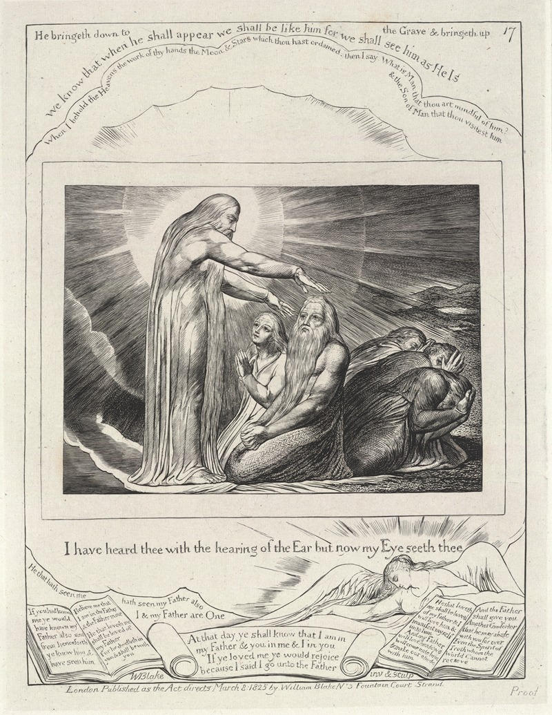 William Blake - Illustrations of the book of Job Pl.18