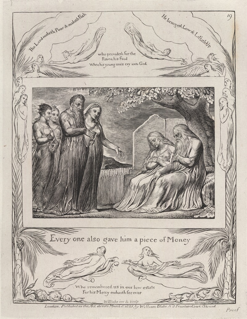 William Blake - Illustrations of the book of Job Pl.20