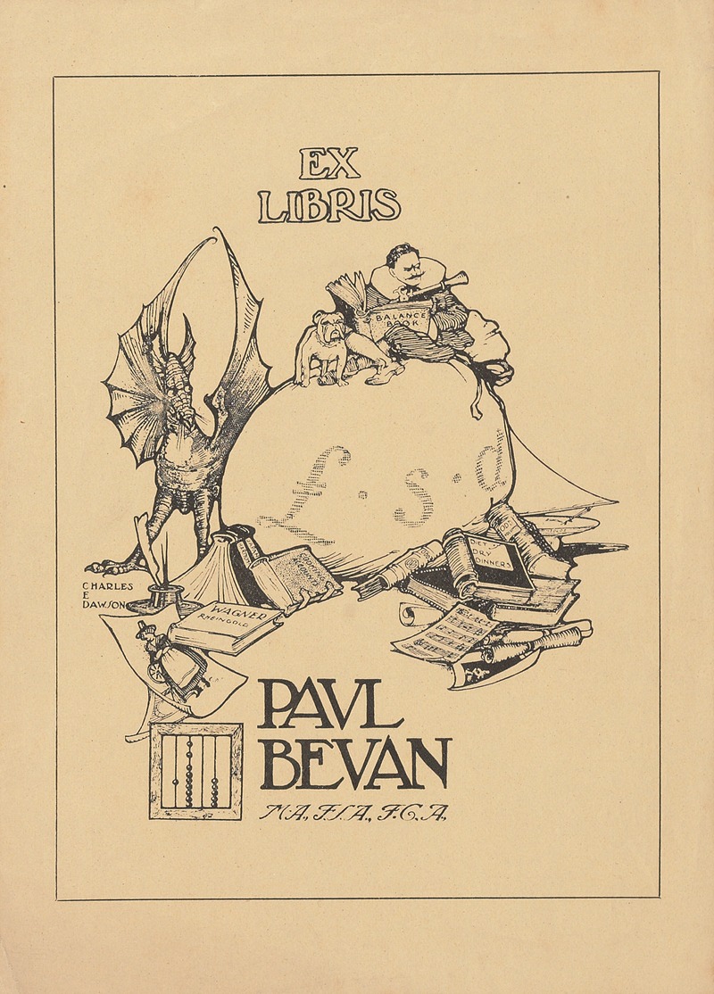 Charles E. Dawson - Bookplate of Paul Bevan