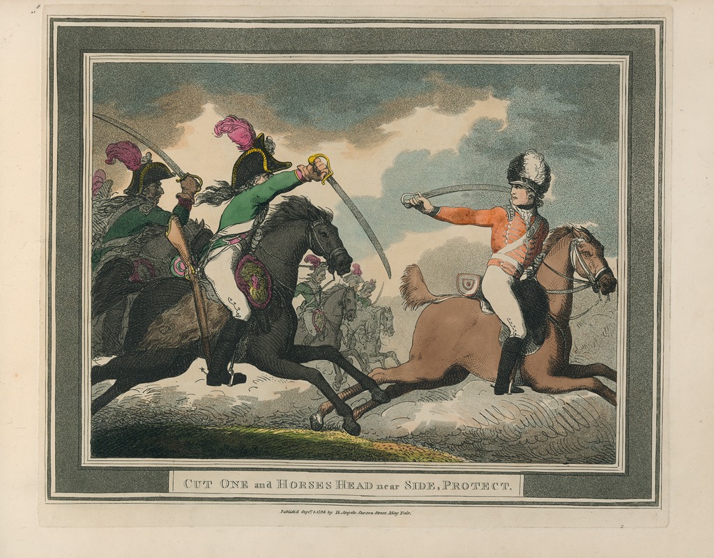 Thomas Rowlandson - Cut One and Horses Head near Side, Protect