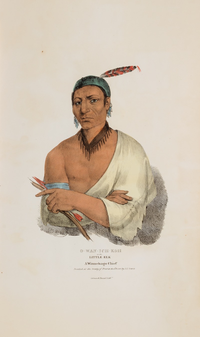 James Otto Lewis - O‑WAN-ICH-KOH or the Little Elk; A Winnebago Chief