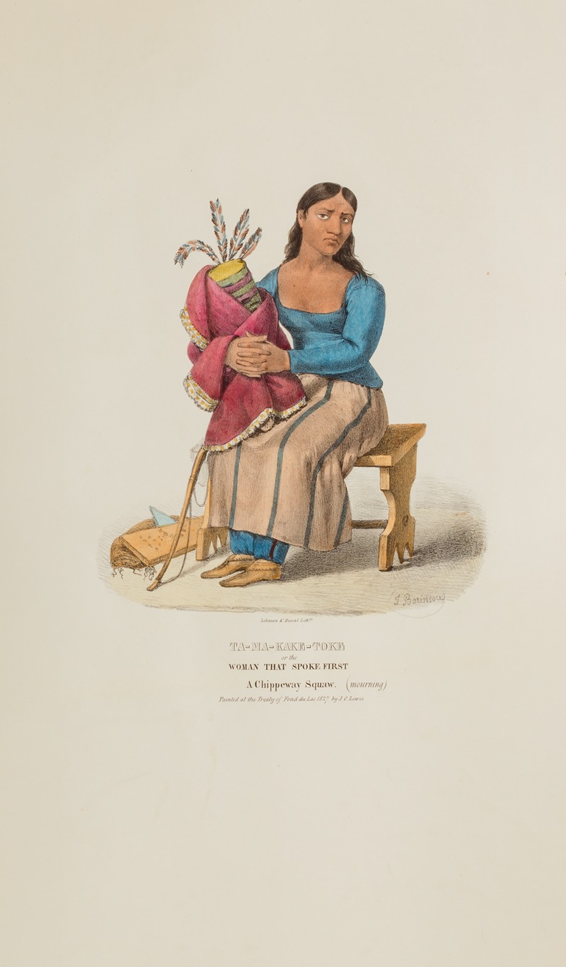 James Otto Lewis - TA-MA-KAKE-TOKE or the Woman that Spoke First; A Chippeway Woman (mourning)