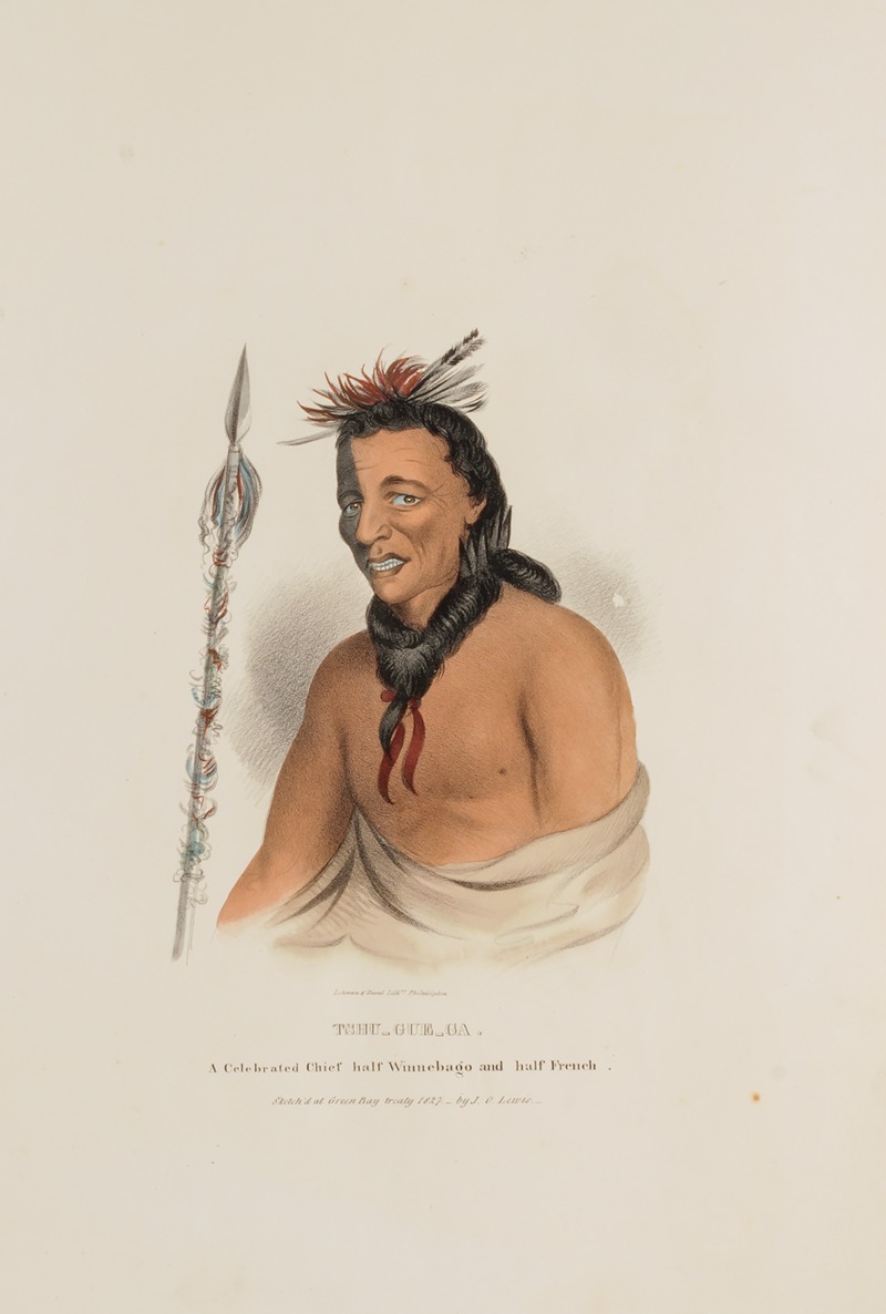 James Otto Lewis - TSHU-GU-GA; A Celebrated Chief half Winnebago and half French