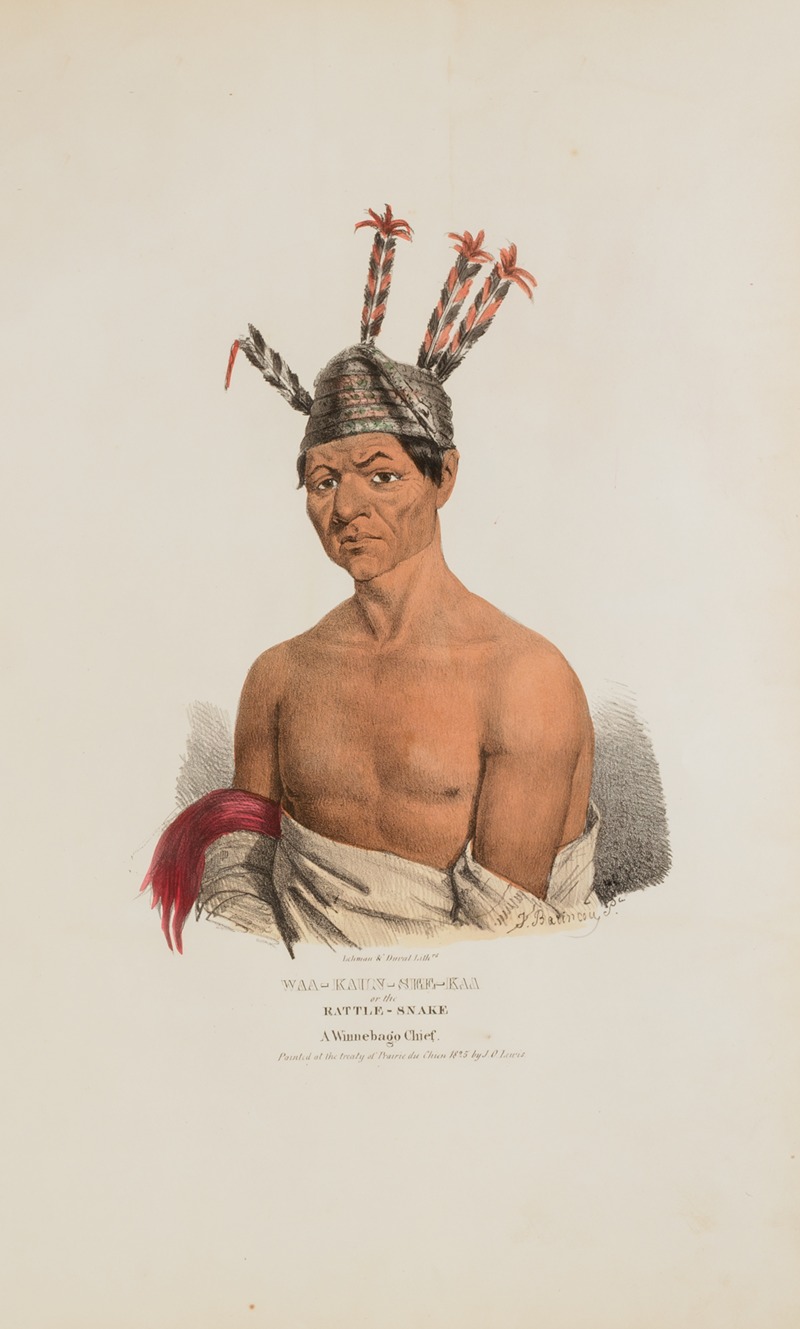 James Otto Lewis - WAA-KAUN-SEE-KAA or the Rattle Snake; A Winnebago Chief