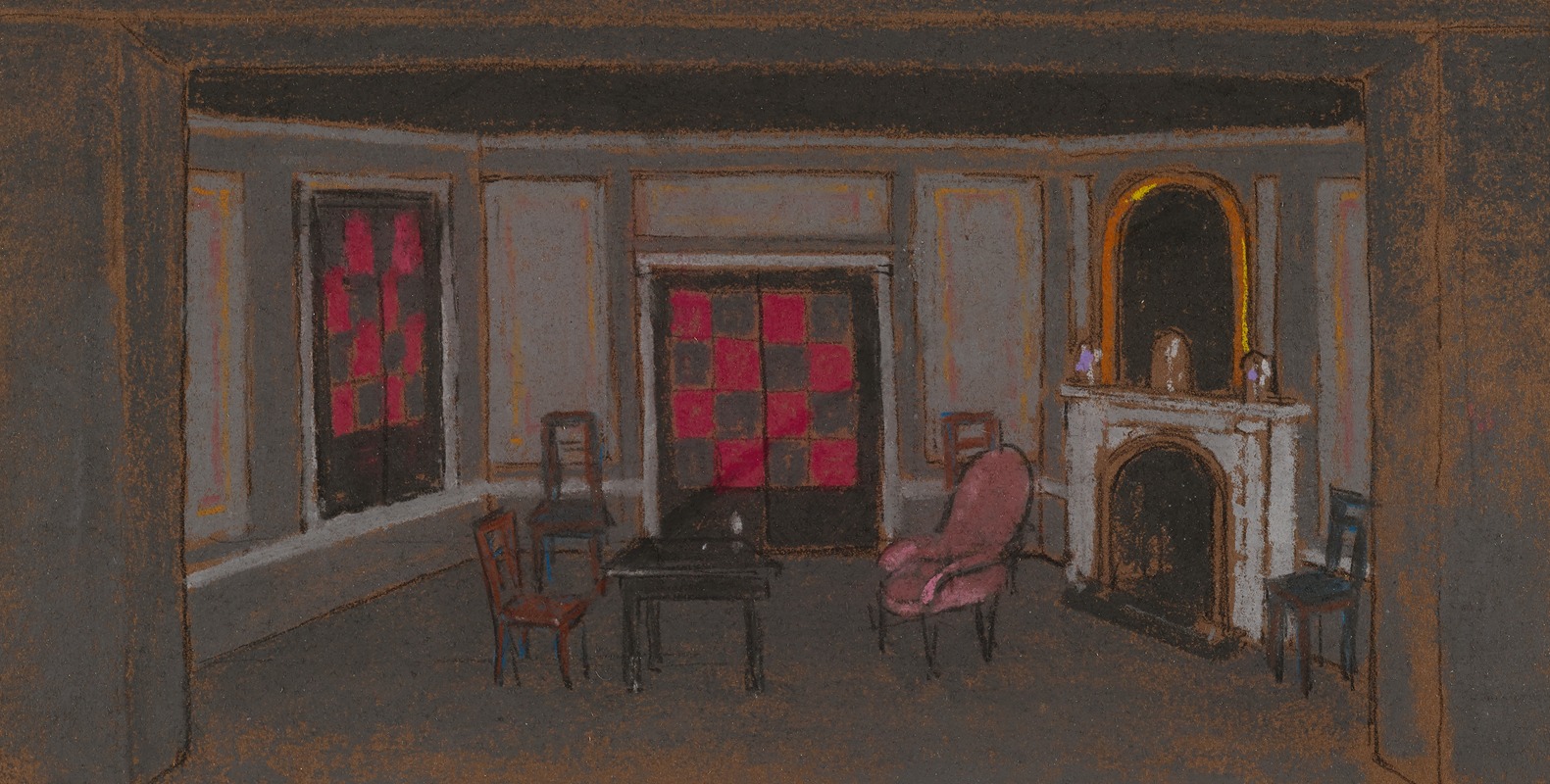 William Penhallow Henderson - Alice’s Living Room – False Proscenium