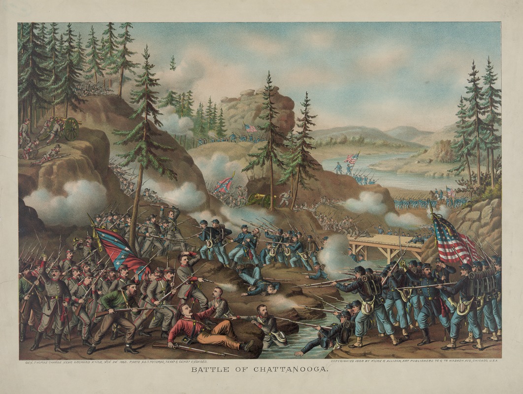 Kurz & Allison - Battle of Chattanooga–Gen. Thomas’ charge near Orchard Knob, Nov. 24′ 1863