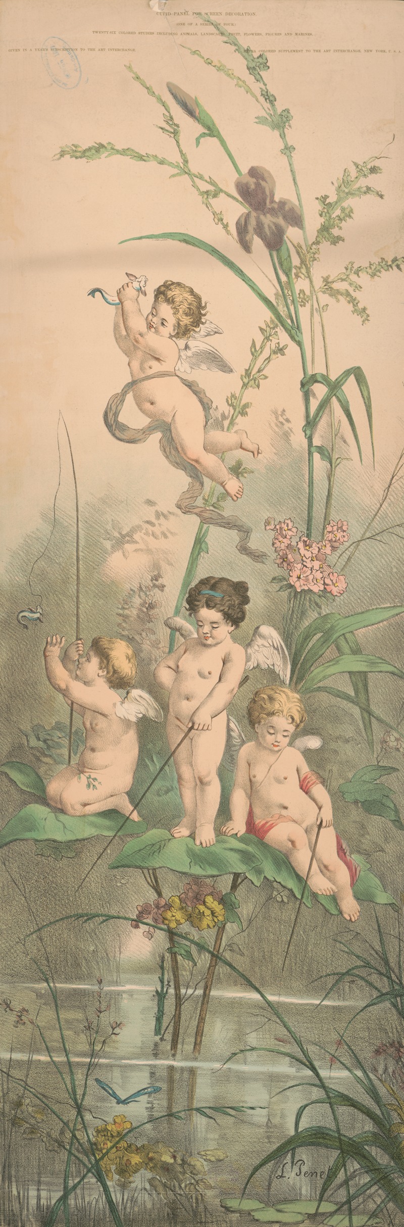 L. Tenet - Four cupids fishing