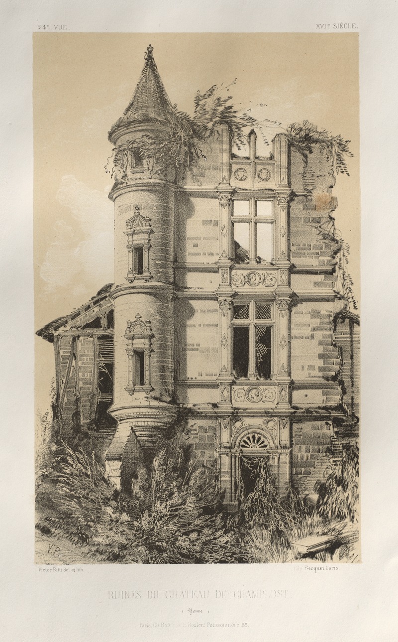 Victor Petit - Ruines Du Chateau De Champlost (Yonne)