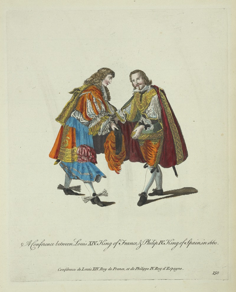 Charles Grignion - A conference between Louis XIV King of France and Philip IV KIng of Spain in 1660