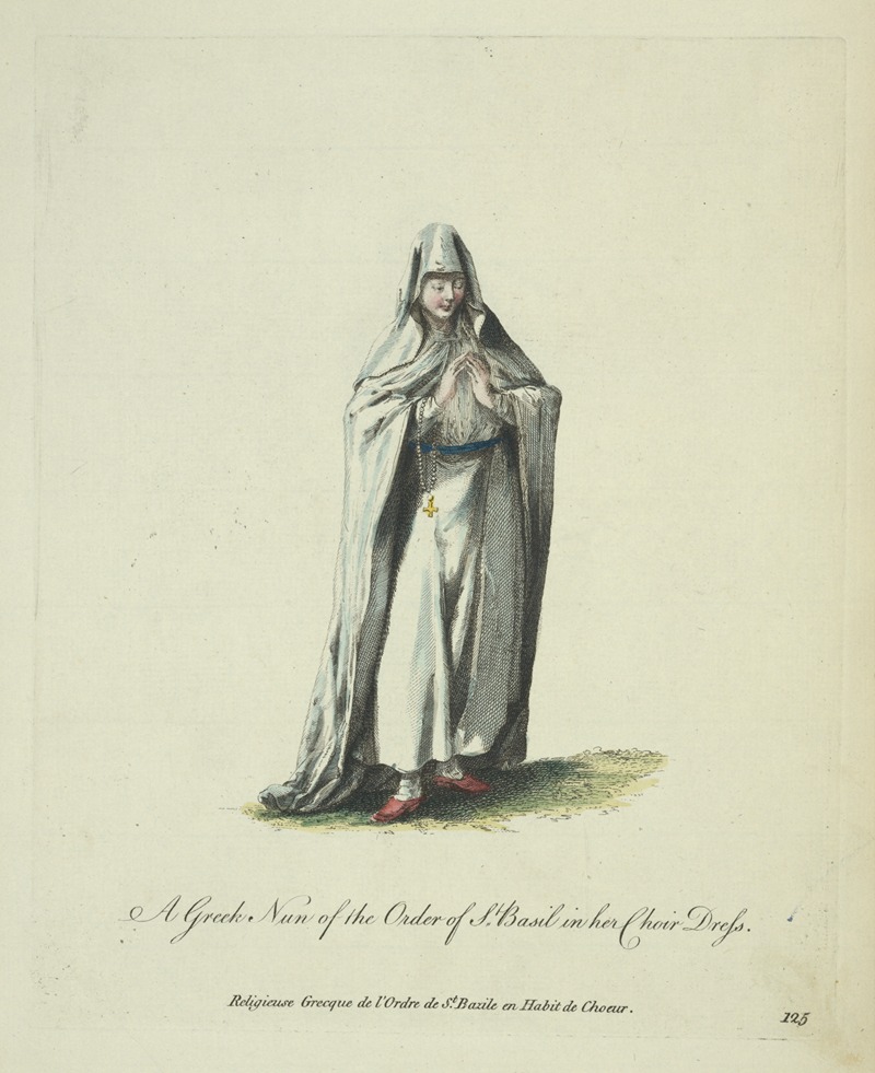 Charles Grignion - A Greek nun of the order of St. Bazil in her choir dress