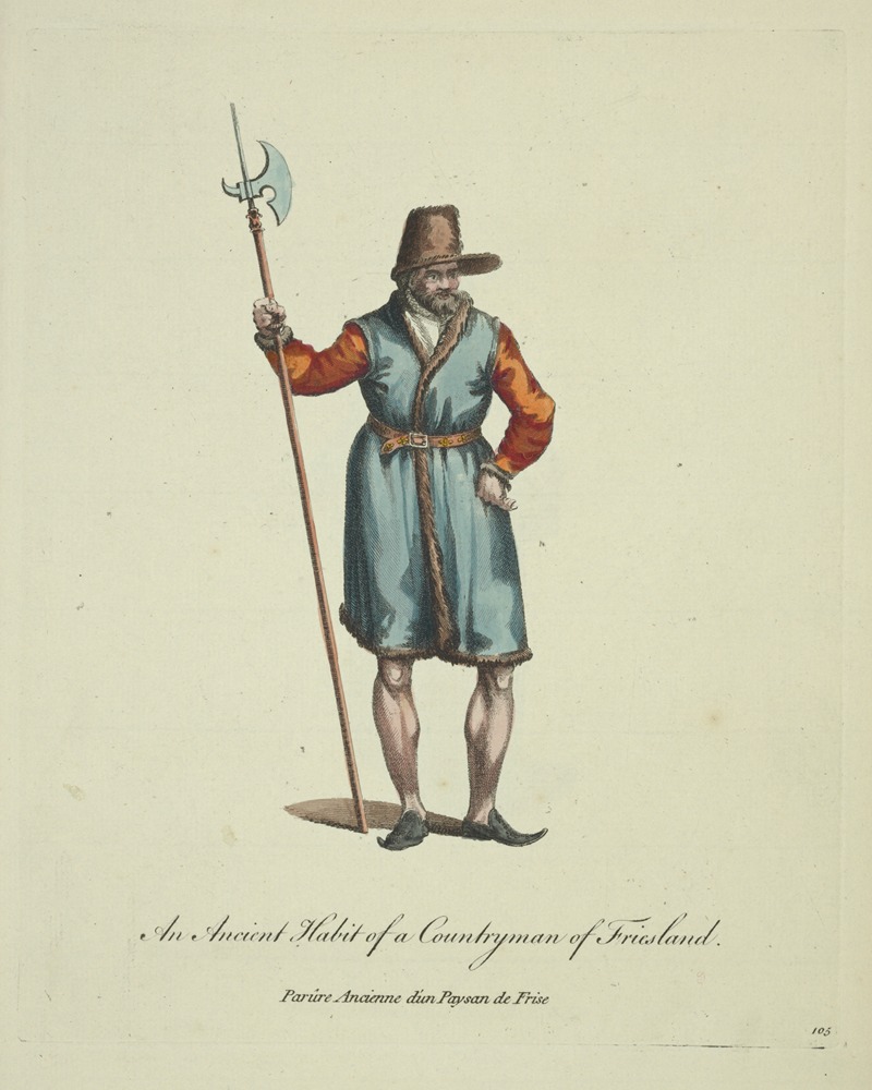 Charles Grignion - An ancient habit of a countryman of Friesland. Parûre ancienne d’un paysan de Frise.