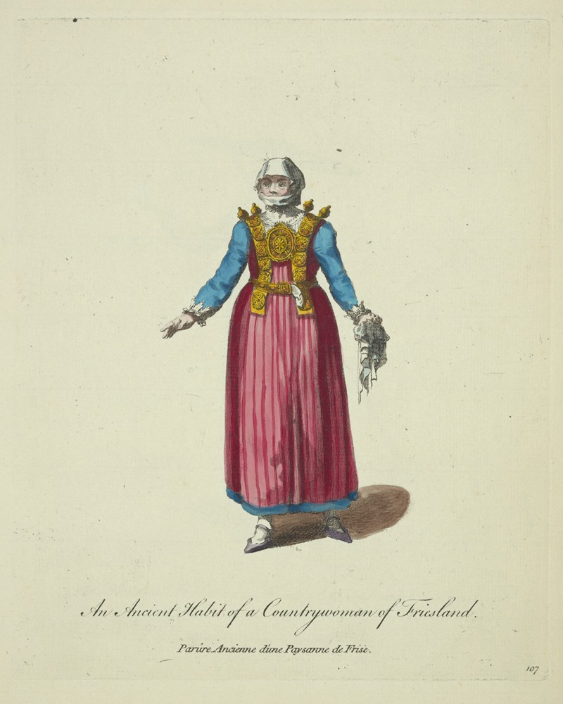 Charles Grignion - An ancient habit of a countrywoman of Friesland. Parûre ancienne d’une paysanne de Frise