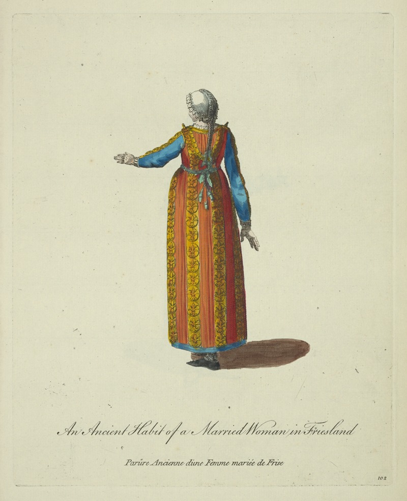 Charles Grignion - An ancient habit of a married woman in Friesland. Parûre ancienne d’une femme mariée de Frise