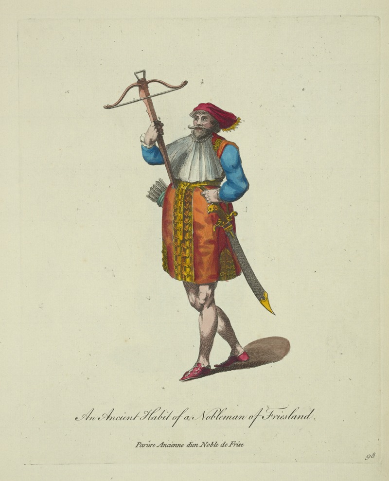 Charles Grignion - An ancient habit of a nobleman of Friesland. Parûre ancienne d’un noble de Frise.