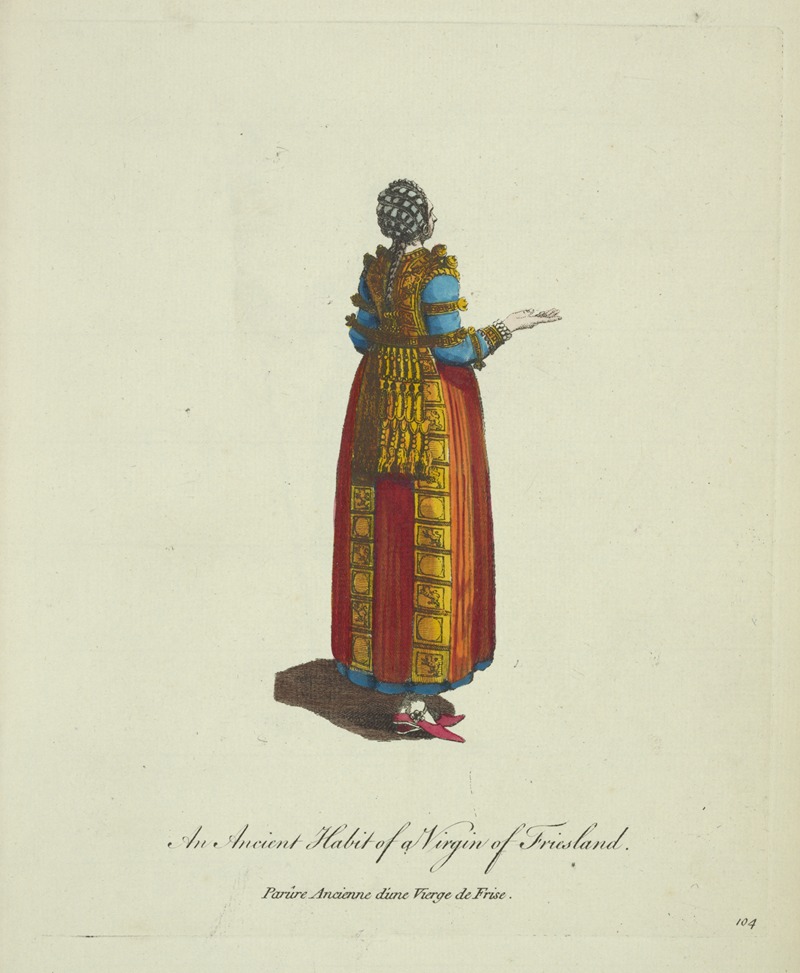 Charles Grignion - An ancient habit of a virgin of Friesland. Parûre ancienne d’une vierge de Frise.