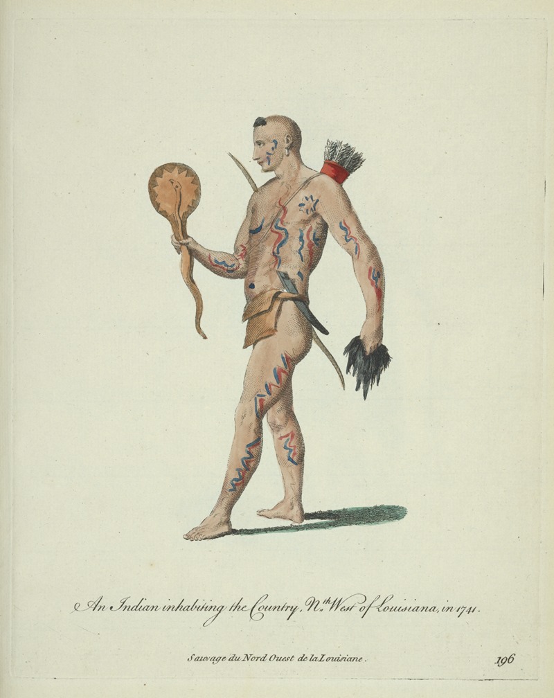 Charles Grignion - An Indian inhabiting the country Northwest of Louisiana in 1741 Sauvage du Nord Ouest de la Louisiane.