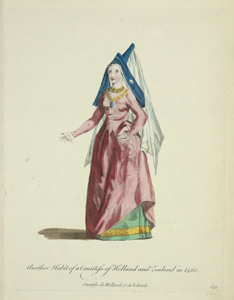 Charles Grignion - Another habit of a countess of Holland and Zealand in 1480