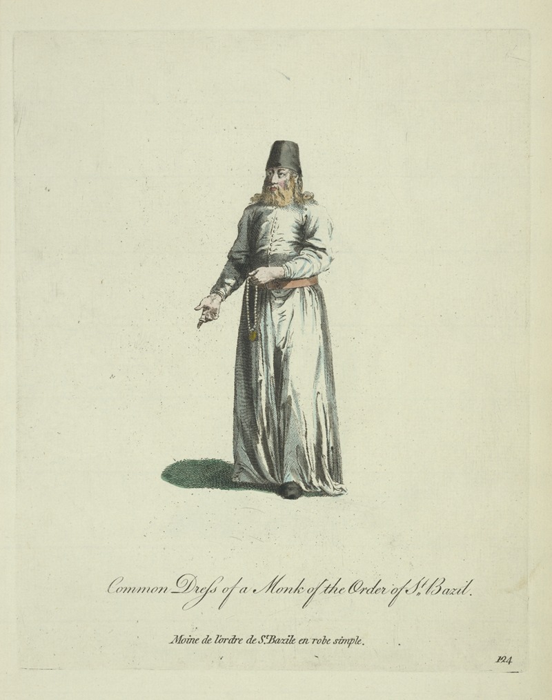 Charles Grignion - Common dress of a monk of the order of St. Bazil. Moine de l’ordre de St. Bazill en robe simple.