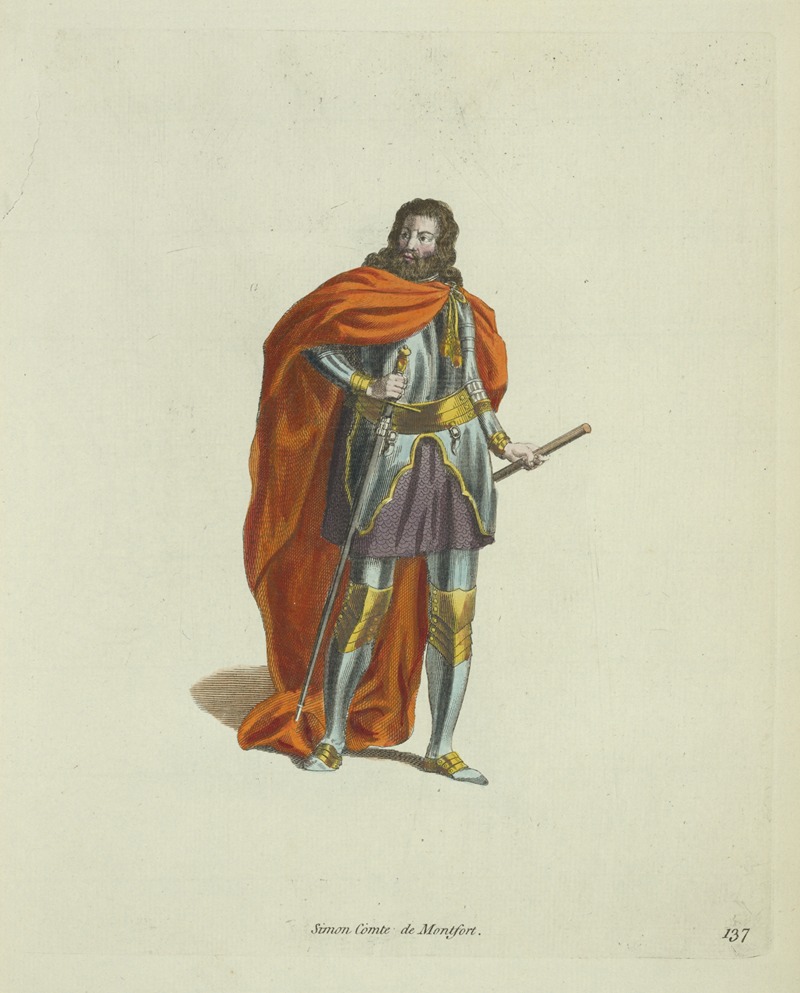 Charles Grignion - Count Simon De Montfort. Simon Comte de Montfort.