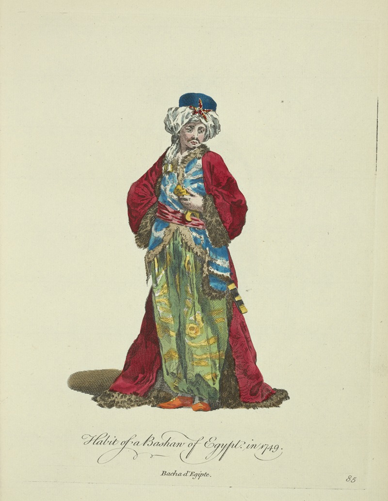 Charles Grignion - Habit of a bashaw of Egypt in 1749. Bacha d’Egipte.