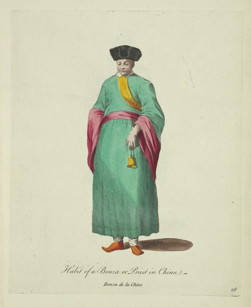 Charles Grignion - Habit of a Bonza or priest in China. Bonza de la Chine.