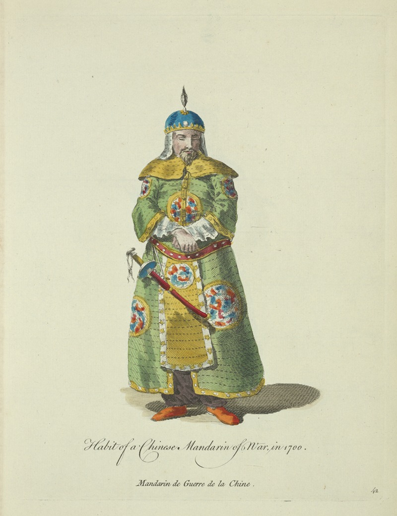 Charles Grignion - Habit of a Chinese mandarin of war in 1700. Mandarin de guerre de la Chine.