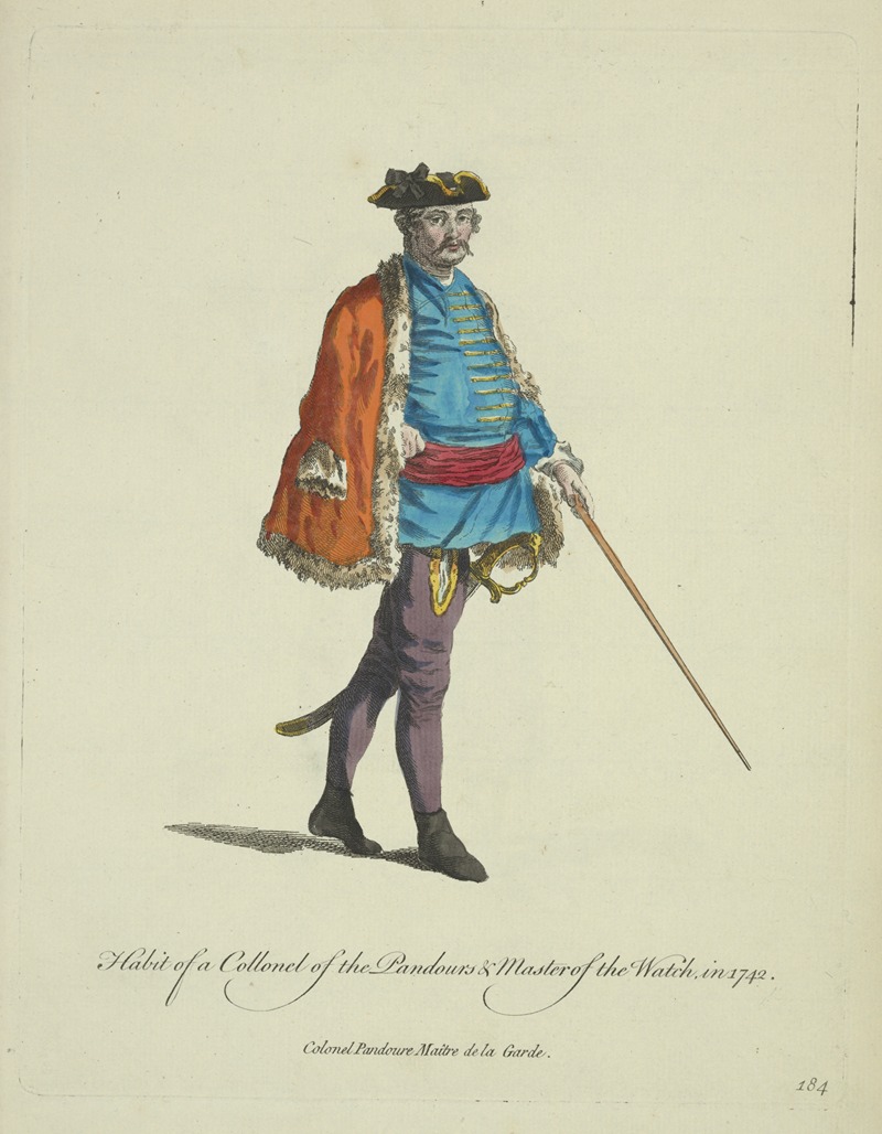 Charles Grignion - Habit of a colonel of the Pandours & master of the watch in 1742. Colonel Pandoure maiître de la garde.