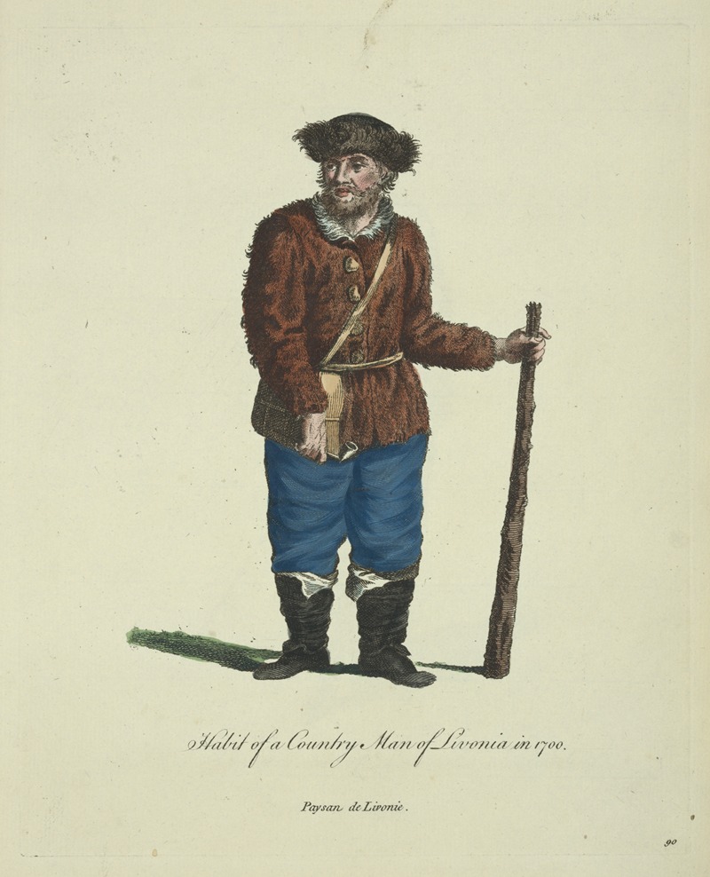 Charles Grignion - Habit of a country man of Livona in 1700. Paysan de l’Ivonie.