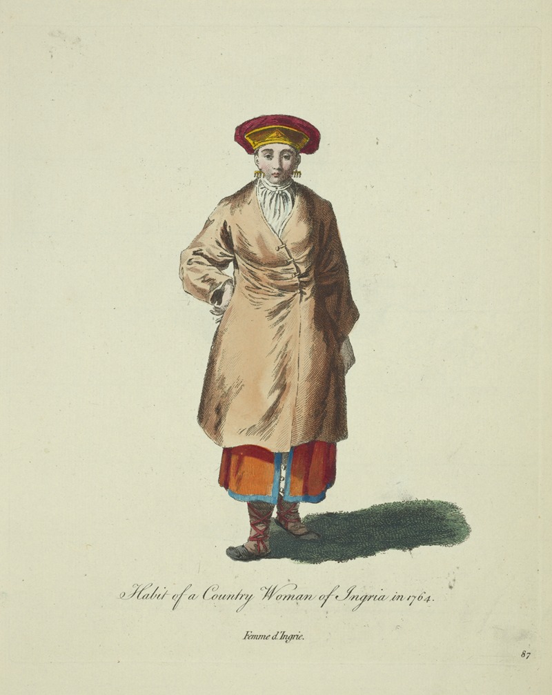 Charles Grignion - Habit of a country woman of Ingria in 1764. Femme d’Ingrie.