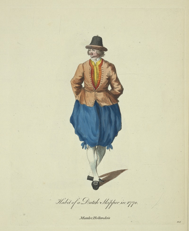 Charles Grignion - Habit of a Dutch skipper in 1770. Matelot Hollandois.