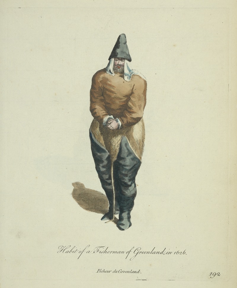 Charles Grignion - Habit of a fisherman of Greenland in 1626. Pêcheur de Groenland.