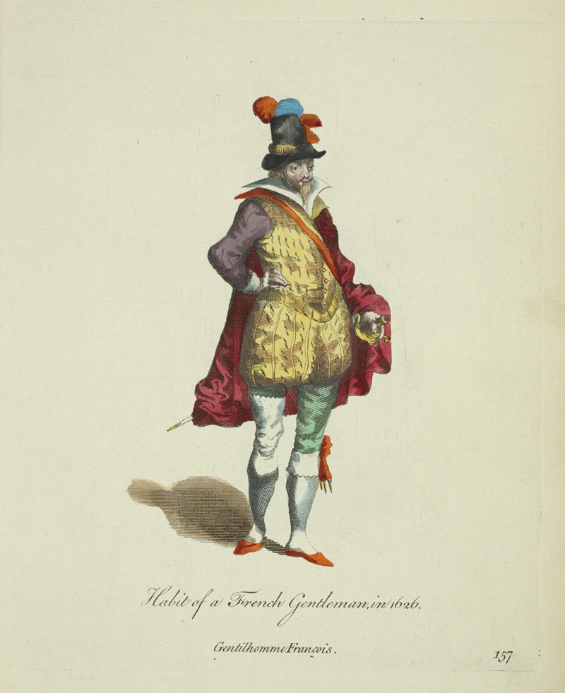 Charles Grignion - Habit of a French gentleman in 1626. Gentilhomme François.