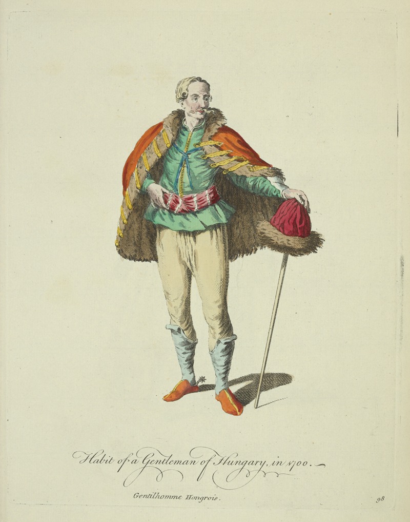 Charles Grignion - Habit of a gentleman of Hungary in 1700. Gentilhomme Hongrois.