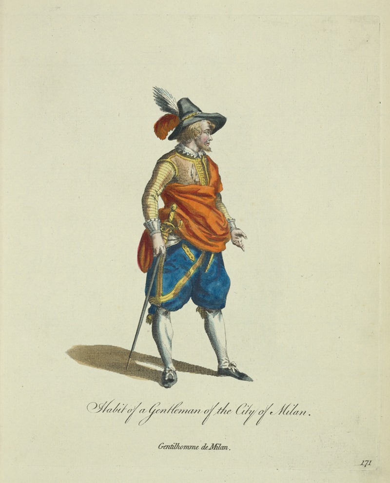 Charles Grignion - Habit of a gentleman of the City of Milan. Gentilhomme de Milan.