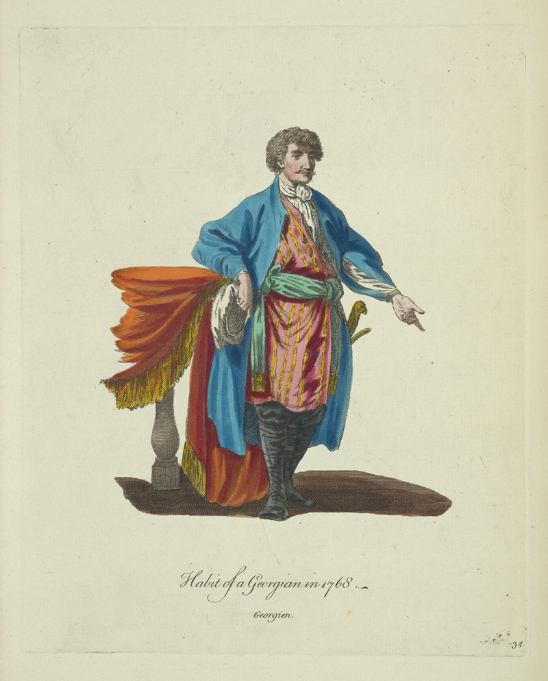 Charles Grignion - Habit of a Georgian in 1768. Georgien.